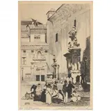 Une Rue, Madrid (Street Scene, Madrid) by Albert Alexander Smith, Etching and drypoint on laid paper, sold Sep 2021