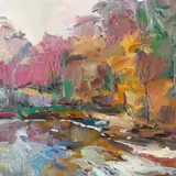 Above the Mill (October) by James P. Kerr, Oil on canvas, sold Sep 2021