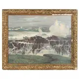 Seascape by Ernest Stephen Lumsden, Oil on canvas, sold Sep 2021