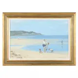 Shrimping, Bembridge by Norman Hepple, Oil on panel, sold Sep 2021