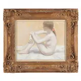 Seated Nude by Andre Gisson, Oil on canvas, sold Aug 2021