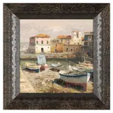 Harbor Scene by Andrea Marini, Oil on canvas, sold Aug 2021