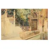 Venetian Gate by Henry G. Keller, Watercolor on paper, sold Aug 2021