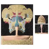 Saint Pilos and Saint Tajin (two works) by Gary H. Ross, Both are acrylic on paper; the largest is titled, sold Aug 2021
