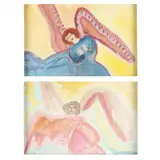 Two Watercolors Picturing Angels by Doug Williams, Watercolor on paper, sold Aug 2021