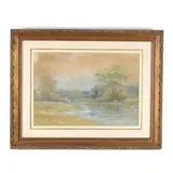 Marshland Scene by Louis Orr, Watercolor on paper laid on board, sold Aug 2021