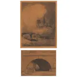 Two Etchings of Paris by Louis Orr, Etchings on cream wove paper, sold Aug 2021