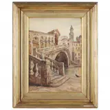 Rialto Bridge, Venice by Mary Garland, Watercolor on paper, sold Aug 2021