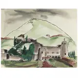 The Hill by Gregory Ivy, Gouache and watercolor on paper, sold Aug 2021