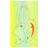Untitled (Yellow-Green Ground) by Gregory Ivy, Mixed media on paper, sold Aug 2021