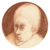 Portrait by A. B. Jackson, Charcoal on paper, sold Aug 2021