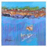 Large Abstract Landscape by Nancy Gillespie, Oil on canvas, sold Aug 2021