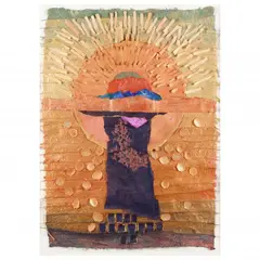 Sunburst by Maxine Linney, Mixed media collage, sold Aug 2021