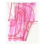 N & V by Amy Sillman, Color soft ground etching with soap ground and spit bite aquatint, sold Aug 2021