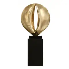 Jerga Large Bronze Sculpture by Antonio Grediaga, Cast and polished bronze mounted to a black polished stone stand, sold Aug 2021