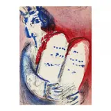 Moses, Tablets of Law by Marc Chagall, Lithograph in colors, sold Aug 2021