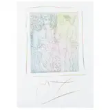 Homage to Picasso by Peter Max, Etching with colored-pencil hand embellishments, sold Aug 2021