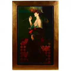 La Modelo by Felix Mas, Oil on canvas, sold Aug 2021