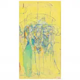Three Figures by June Leaf, Watercolor on paper, sold Aug 2021