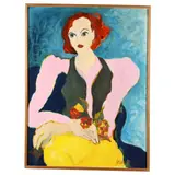 Seated Woman by Jean Peacock, Oil on canvas, sold Aug 2021