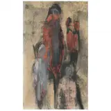 Untitled (Four Figures) by J. Nowak, Mixed media on paper, sold Aug 2021