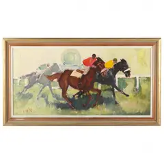 First, Second, and Third by Julius Pol, Oil on canvas, sold Aug 2021