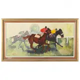 First, Second, and Third by Julius Pol, Oil on canvas, sold Aug 2021