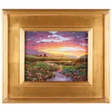 The Sun Setting Behind the Hills of the Carolinas by Thomas DeDecker, Oil on canvas, sold Aug 2021