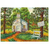 Wooded Church by Vernon Clark, Watercolor on paper, sold Aug 2021