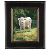 Cow in Sunlight by Loryn Brazier, Oil on canvas on foam core board, sold Aug 2021