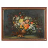 Still Life with Floral Arrangement by Joseph J. Hollenbeck, Oil on canvas, sold Aug 2021