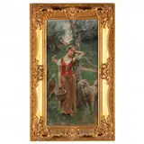 Young Farm Woman by Lloyd Branson, Oil on panel, sold Aug 2021