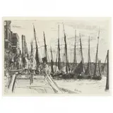 Billingsgate by James Abbott McNeill Whistler, Etching on laid paper, sold Aug 2021