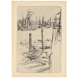 The Tiny Pool by James Abbott McNeill Whistler, Etching and drypoint, sold Aug 2021
