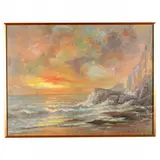 Sunset Coast by Louis - Alexis Saraben, Oil on canvas, sold Aug 2021