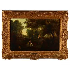 Traveler at Rest by Frederick William Watts, Oil on canvas, sold Jul 2021