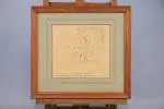 " D'abord du champagne et vite ! Tous les Français en boivent c'est connu" by Adolphe Léon Willette, 1915, Dessin au crayon, sold Sep 2026