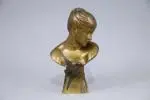 Buste de femme à l'hirondelle by Auguste Joseph Peiffer, Bronze, sold Sep 2026