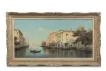 Canal à Venise avec vue sur la basilique Santa Maria della Salute by Alphonse Lecoz, Huile sur toile, sold Sep 2026