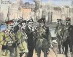 Officiers au port by Charles Fouqueray, Lithographie, sold Sep 2026