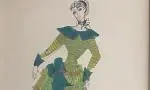 Elégante à la robe verte by Jean Signovert, Aquarelle, gouache, encre et crayon sur papier, sold Sep 2026
