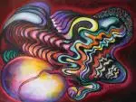 "Eclosion" by Roger Chomeaux, 1997, Gouache et acrylique, sold Sep 2026