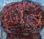 Mutant sur fond bleu by Roger Chomeaux, Technique mixte, sold Sep 2026