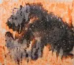 Forme brune sur fond orangé I by Roger Chomeaux, Technique mixte, sold Sep 2026