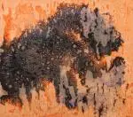 Forme brune sur fond orangé II by Roger Chomeaux, Technique mixte, sold Sep 2026