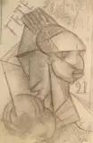 Projet d'affiche pour un bal travesti à l'Académie Marie Vassilieff, le 28 mars 1913 ou 1914 by Marie Vassilieff, Fusain, sold Jun 2026
