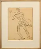 Nu au disque et au javelot, c. 1910-1914 by Marie Vassilieff, Fusain, sold Jun 2026