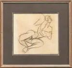 Femme nue allongée, c. 1910-1914 by Marie Vassilieff, Fusain sur papier, sold Jun 2026