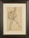 Discobole de profil (recto), c. 1910-1914 by Marie Vassilieff, Fusain sur papier, sold Jun 2026