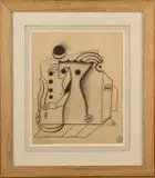 Arlequinade, ou Pierrot cubiste, c. 1923 by Marie Vassilieff, Fusain, sold Jun 2026